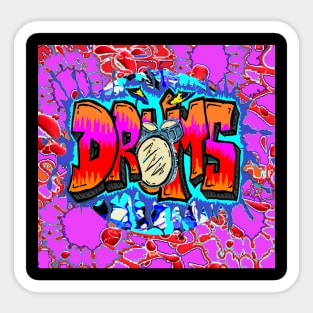 Drums Art Pink Art Sticker